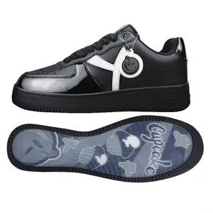Cupcake Sneakers Black & White Edition | Black and White Leather Streetwear Style Shoes - Casual Footwear
