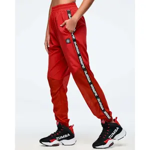 Eastern Flavor High Waisted Woven Track Pants With Mesh