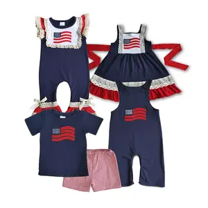 Toddler July of 4th flag Print kIds clothes