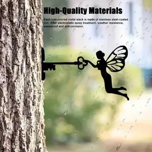 Fairy Tale Elf Tree Silhouette Wall Art, Unique Garden Decoration, Perfect Housewarming Gift Idea, Garden Statues & Sculptures, Exterior Decorative Statues