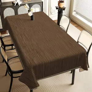 JIT 1pc 2D flat brown textured pattern rectangular tablecloth, for kitchen, living room, and dining table, kitchen accessory, party, room & outdoor decorative tablecloth, a tablecloth gift for friends