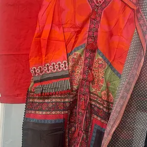 Sana Safinaz Beautiful 3pcs Vibrant Color XL Size Traditional Clothing Set