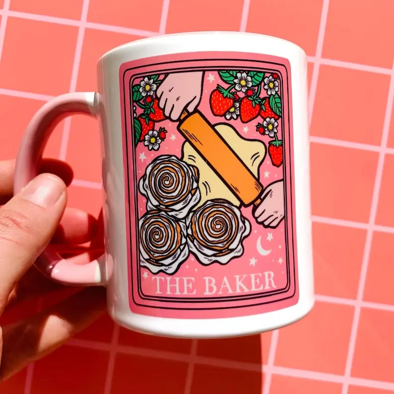 Baking Gift Mug Baker Coffee Cup Cooking Gift Box Sourdough Baker Gift Bread Baking Gift Cooking Enthusiast Making Strawberry Mug Tarot