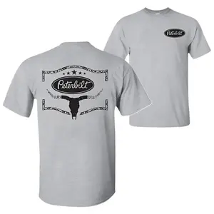 Bull Skull Leopard Peterbilt Logo Shirt, Western Truck Graphic T Shirt, Car Lover Tee, Summer Outfit, Graphic Tees Men and Women