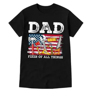 American Flag Tools Graphic Shirt for Dad, Fixer of All Things Tee, Funny Father’s Day Gift for Handyman Dad