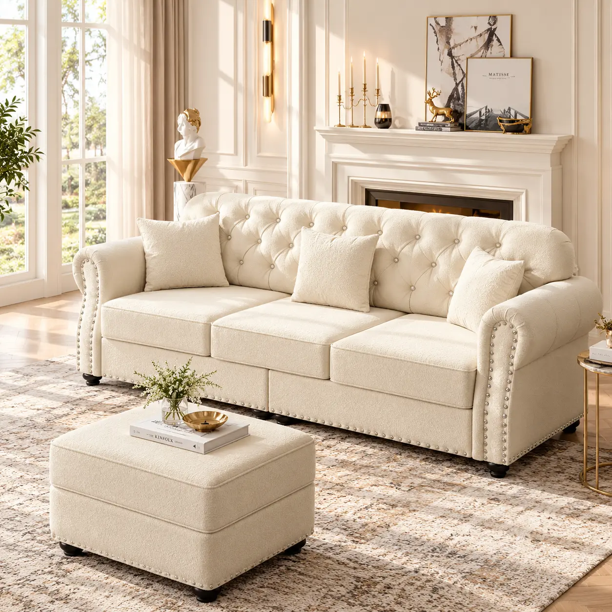 Multi-Purpose Freely Combined Sofa Set, Classic Chesterfield Design Couch for Small & Large Living Space sectional room oversized boneless comfort