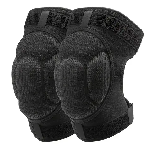 Black High-Density Foam Knee Pads for Sports & Activities - Adjustable Strap, Comfortable & Breathable, Ideal for Dancing, Roller Skating, Cycling, and More, Sports Protection Gear|Adjustable Strap Knee Pads|Breathable Fabric