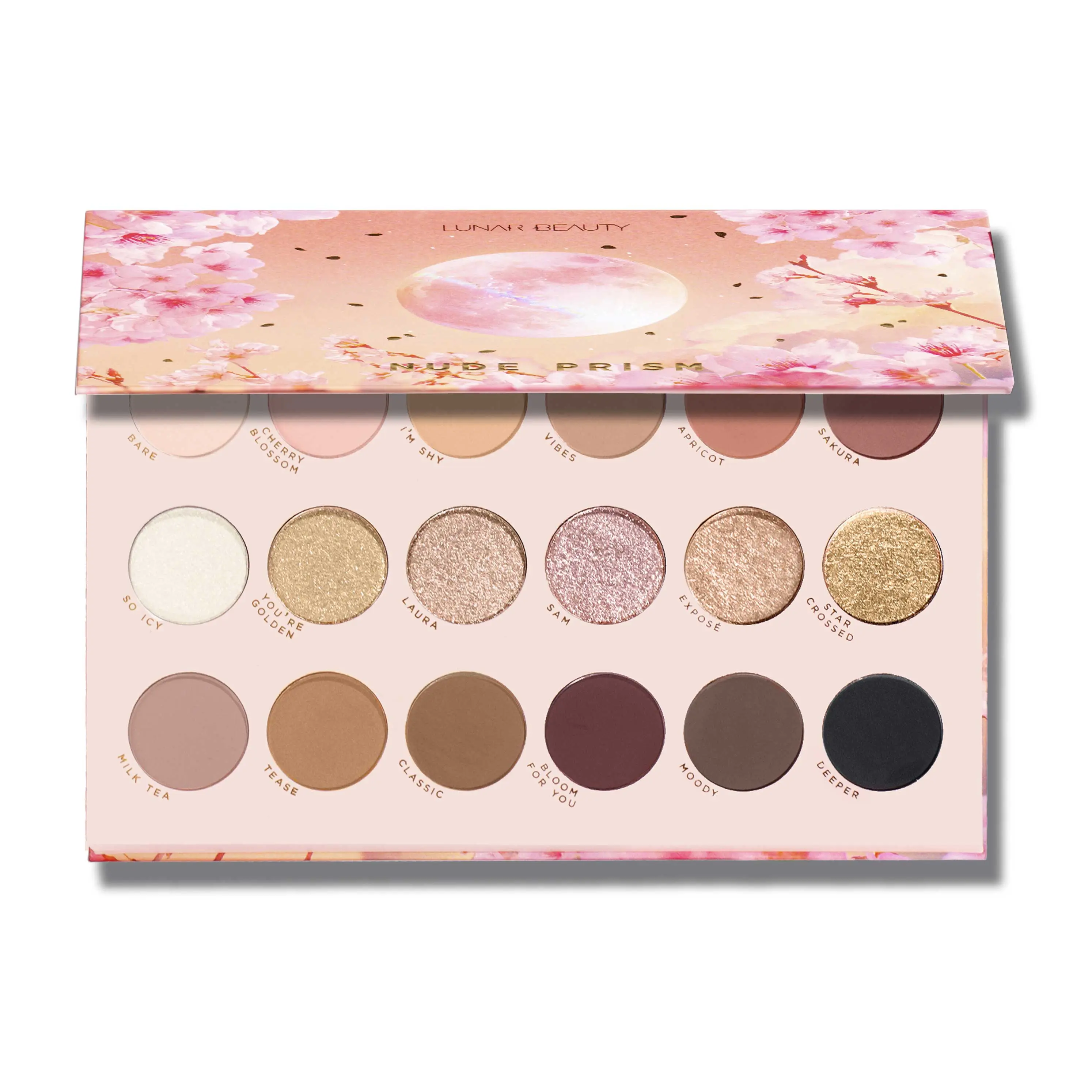 Lunar Beauty Nude Prism Palette - 14 mattes and 6 reflective shimmers