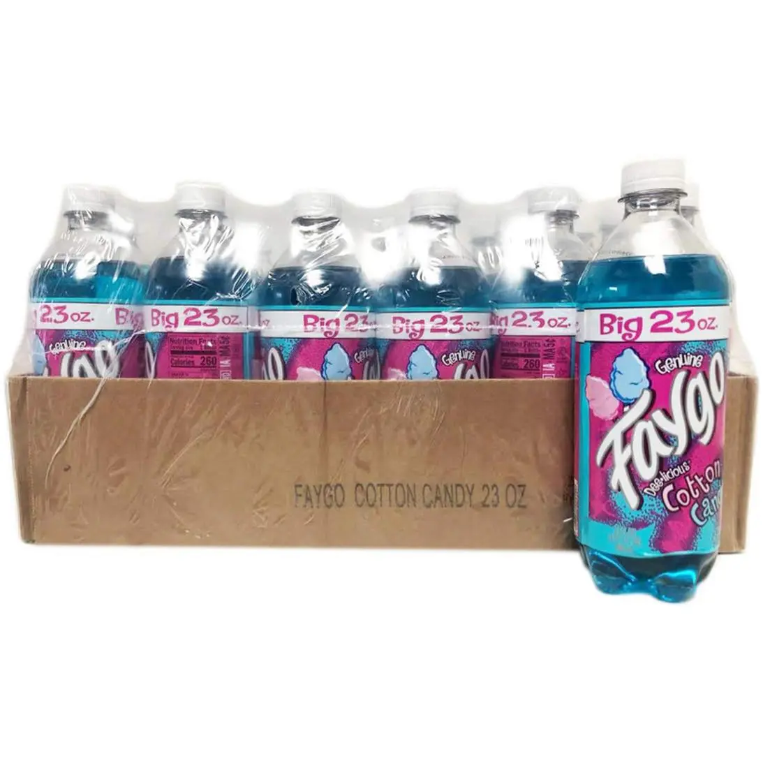 Faygo Cotton Candy Soda Pop 24 Pack 23 Fl Oz Bottles Sweet Tangy Taste Caffeine Free Soft Drink