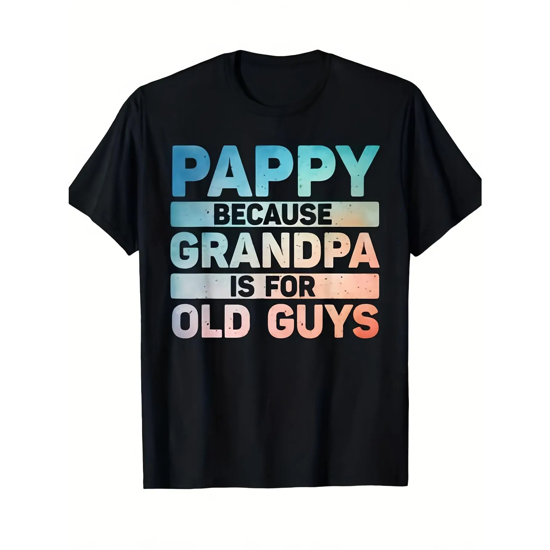[100% Cotton] 100% Cotton Grandkids-to-Grandpa Gift Pappy T-Shirt - Vintage Comfortable Cotton Crew Neck Short Sleeve Tee with Grandpa & Pappy Graphic Print - Father's Day Present from Grandkids, Unisex Casual Wear