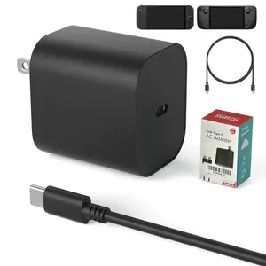 60W Charger Compatible for   2, 2025  2 AC Adapter Power ,  Portable  with 6FT USB-C Cord  fit for OLED, Lite, Steam Deck, Support 4K TV Mode