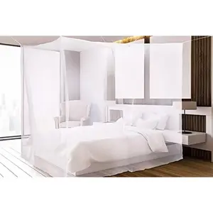 No-See-Um mesh Square Net for Queen Size Bed 2 Openings Netting Net for Beds, Finest Holes Mesh 2000 Netting for Bed (Square Queen Grey Color)