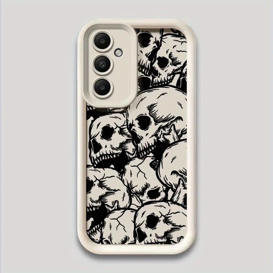 Silicon Smartphone Case with Protection, High-Quality Soft Shockproof Vintage Skull Head Cover for Samsung Galaxy A12 A13 A14 A15 A16 A22 A23 A24 A25 A32 A33 A34 A35 A51 A52 A52s A53 A54 A55 A71 A72 A73 Mobile Devices
