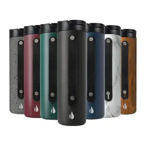 Elemental Iconic Stainless Steel Water Bottle 20oz Leak-Proof Cold for 24hrs Viral Aesthetic with Straw & Strap for Gym Travel Triple-Wall Insulation Eco-Friendly Design