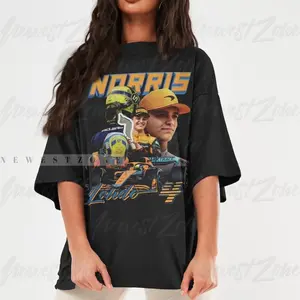 Norris Lando Tshirt Driver Racing Championship Formula Racing Shirt British Vintage Graphic Design Tee