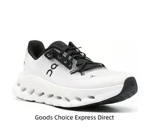 Sleek White & Black Casual Runners - Breathable Mesh Sneakers for Street Style