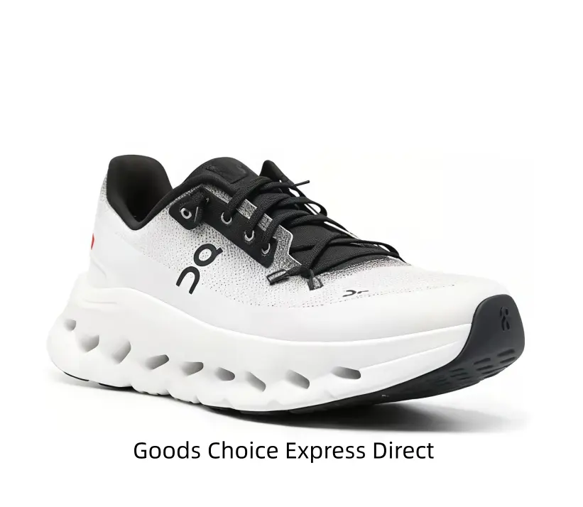 Sleek White & Black Casual Runners - Breathable Mesh Sneakers for Street Style