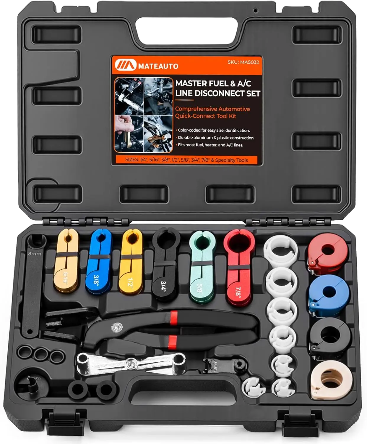 【DealsForYouDays】Fuel Line Disconnect Tool Set, 27pc Master Quick Disconnect Tool Kit with Fuel and AC Disconnect Pliers, Fuel Line Removal Tool Set for Mechanics Compatible with Ford Chevy GM More