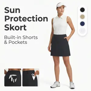 baleaf Women's 18" Golf Skorts Skirts Pockets UPF 50+ Zipper Quick Dry Casual Work Skort Travel [PC:bhg007]