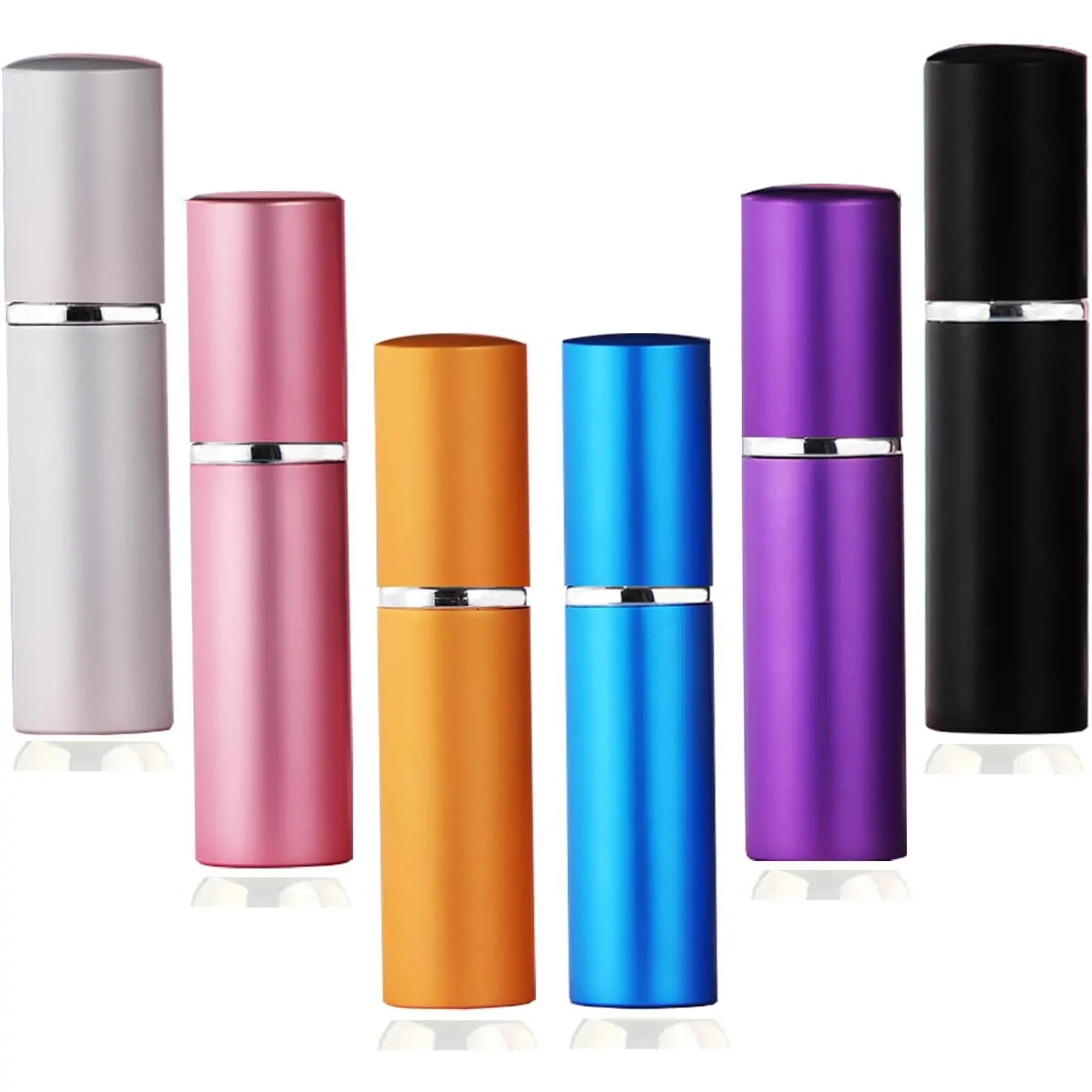Unisex Compact Cosmetic Refillable Perfume Atomizer - 6-Pack Leak-Proof Glass Liner Portable M5ml Nozzle Bottles for Perfume & Essential Oils, M5ml-Bottles-6Pcs