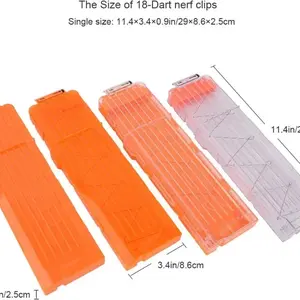 1/4pcs Soft Bullet Clips 18-Darts Quick Reload Clips Magazine Clips for Nerf Toy Dart Gun(Orange)