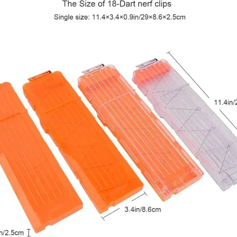 1/4pcs Soft Bullet Clips 18-Darts Quick Reload Clips Magazine Clips for Nerf Toy Dart Gun(Orange)