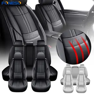 FONESO For Toyota Corolla S SE XSE 2014 2015 2016 2017 2018 2019 2020 2023 Car 5 Seat Covers Cushion PU Leather Full Set Auto Interior Accessories Waterproof