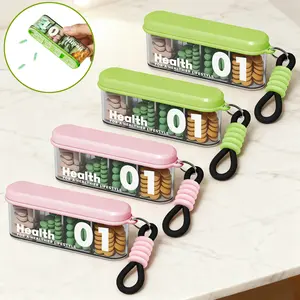 4PCS Pill Organizer, BPA Free Travel Pill Box Case with Wide Open Design and 4 Compartment to Hold Vitamins, Cod Liver Oil, Supplements and Medication