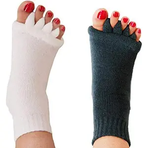Toe Separator Socks Yoga Sports Gym Health Massage Foot Alignment Socks