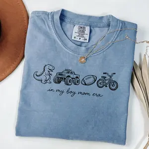 Comfort colors In My Boy Mom Era TShirt, Boy Mom Sweater, Mother's Day Gift, Mom Life Tee, New Mom T-shirt, Mom Vibes T-Shirt