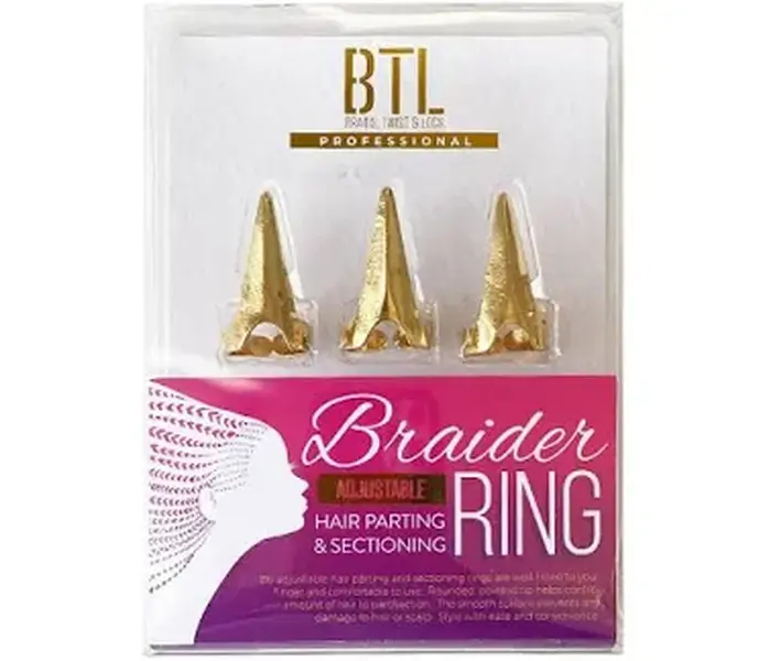 BTL Adjustable Hair Parting Rings, Smooth Sectioning and Styling Tool for Precise Braiding, Haircare, 3-Pack, Control