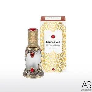 Asaabiq Scarlet Veil Arabian-Style Unisex Perfume Oil | Key Notes Of Milk, Orange Blossom & Vanilla (gourmand Scent). Compact for Dates, Parties, And A Delicate Holiday