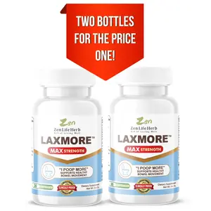 LAXMORE "I POOP MORE" FAST Bowel Movements And Digestive Wellness (60 Capsules) MultiPack - Dietary Vitamin Supplement Fitness Edible