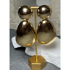 Clip On Chunky Bubble Double 2 Layer Earrings