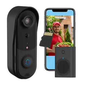 Wall Mounted Camera with Ring Chime & 32GB SD Card, 2.4G Hz WiFi Camera Door Bell, Waterproof Home Doorbell Camera, Home Security & Safety System, Wireless Video Doorbell
