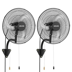 【Summervibes】VEVOR 2-Pack 18 in Wall Mount Fans, Oscillating Wall-Mounted Hanging Fans with 3 Speeds, Long Airflow Distance, Adjustable Rotation Angle, Mechanical Powerful for Garage, Workshop, Industry