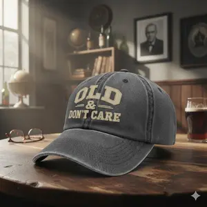 Too Old To Care Washed Dad Hat, Funny Vintage Cap, Adjustable Low Profile Unisex Cotton Hat for Men Women, Classic Humor Everyday Cap, Perfect Gift for Dad Grandpa Husband, Birthday Father’s Day or Christmas Gift