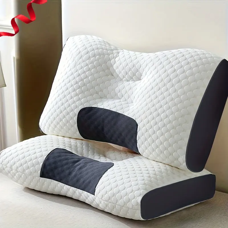 2-Pack Soft Woven Couples Neck Massage Pillows, Buy 1 Get 1 Free, Adjustable Ergonomic Support, Premium Core with Removable Pillowcase for Enhanced Sleep Comfort