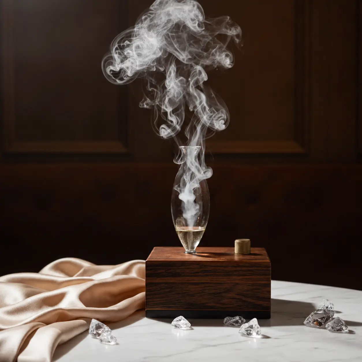 Retro Aroma Diffuser - Wooden Base with Diffuser Bulb - Perfect for Home Fragrance - Easy to Use - Enhance Your Space with Aromatherapy