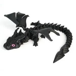 3D Printed Winged Dragon - Ultra Detailed & 16.5" Flexible Design Majestic & Poseable – Perfect Gift for Fantasy Lovers & Fidget Fans