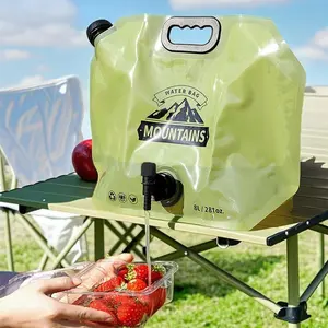 Collapsible 8L Water Storage Bag, Portable Folding Water Jug with Adjustable Faucet, Leakproof Emergency Water Bag for Camping, Hiking, Riding, Outdoor Sport