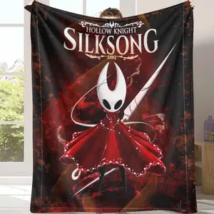 Hollow Knight Flannel Blanket, Silksong Game Art Print, Lightweight & Cozy, Warm & Decorative, Perfect for Sofa, Bed, Living Room, Game Room, Travel, Halloween Gifts, Christmas Gifts, Holiday Gifts.