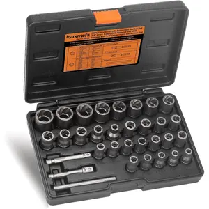 Bolt Extractor Set, 32PCS Bolt & Nut Remover Set, Stripped Lug Nut Remover, Extraction Set for Removing Damaged, Frozen, Rusted, Rounded-Off, Nuts & Screws