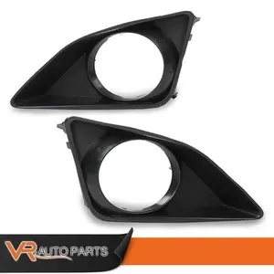 Fog Light Trim Set, 2-Piece ABS Plastic Perfect Fit for 09-10 Toyota Corolla, Left & Right with Fog Light Hole