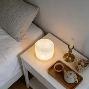 Marble Lamp Night Light Touch Bedside Table Lamp for Bedroom,Type-C Rechargeable Small Desk Bedside Small Lamps,Eye Caring Dimmable LED Ambient lamp