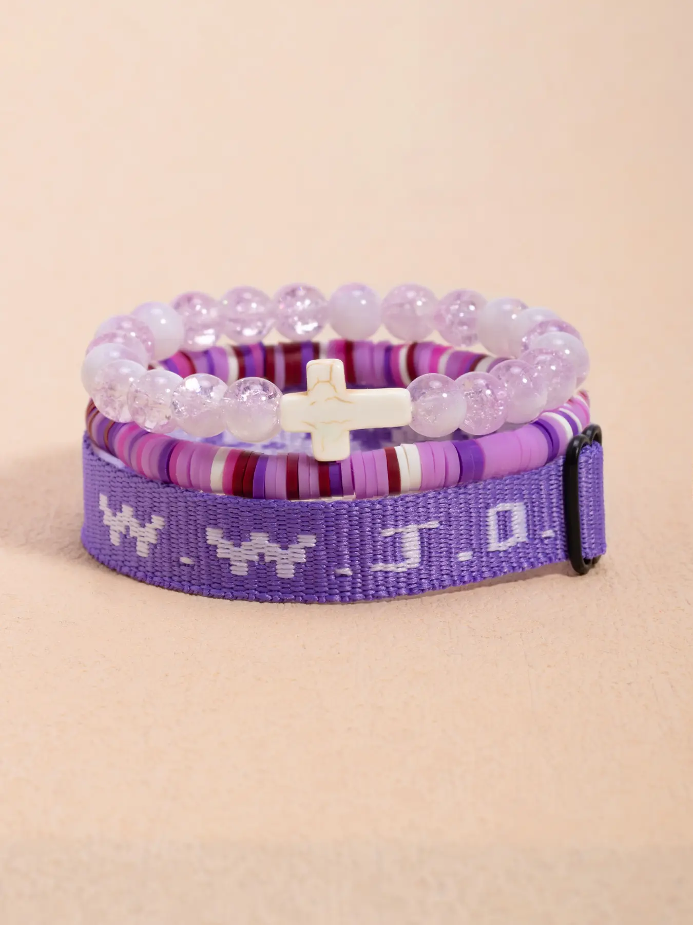 Gradient Purple Ice Crack Beads wwjd