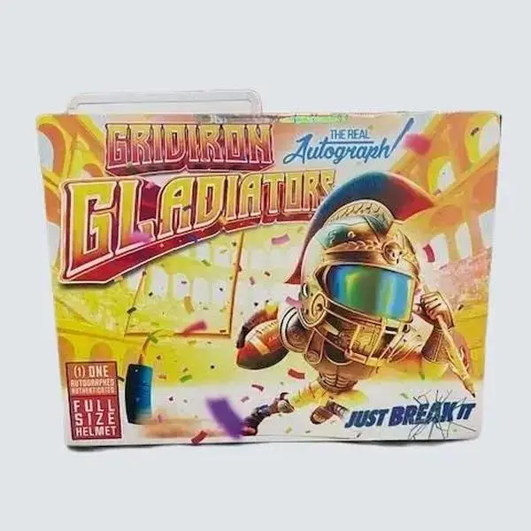 Panini Football Cards + One (1) Gridiron Gladiators Autographed Full Size Helmet PYT Break