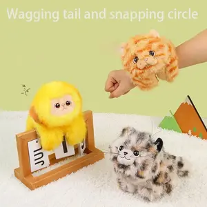 Snow Leopard Tail Wobble Fidget Toy, Plush Cat Doll, Cute Stress Relief Toy, Fun Interactive Gift for Kids & Adults