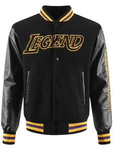 Men's Varsity Jacket casual, fashionable, Streetwear, Stylish, black high-end embroidered baseball jacket, long sleeves college coat hip Outerwear