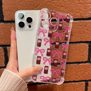 Dr Pepper Lover Perfect Funny Gift Cherry Twist Juicy Peach Aesthetic Electroplated TPU Casing For iphone 16 15 14 13 12 11 X XS PRO PLUS MAX Four Corners Transparent Soft Silicone TPU Gift Shockproof Full Protection Anti-Drop Phone Cases Shell Cover